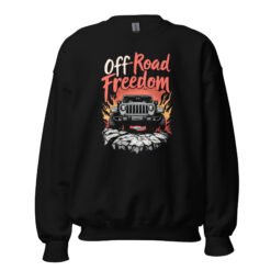 Off-Road Freedom - Fiery Sunset Off-Road Rig Unisex Sweatshirt - Black - Image 2