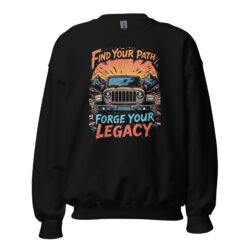 Find Your Path Forge Your Legacy - Rocky Pass 4X4 Explorer Unisex Sweatshirt - Black - Image 2