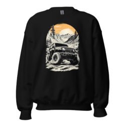 Alpine Sunset Trail - Golden Sunset 4X4 Crawler Unisex Sweatshirt - Black - Image 2