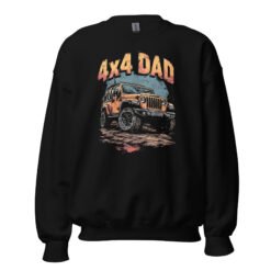 4X4 Dad - Orange Crawler Off-Road Rig Unisex Sweatshirt - Black - Image 2