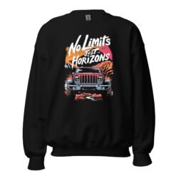 No Limits Just Horizons - Crimson Ridge Off-Road Rig Unisex Sweatshirt - Black - Image 1