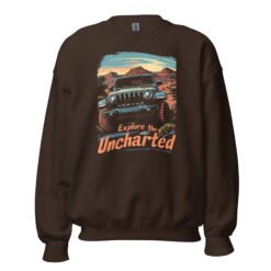 Explore The Uncharted - Southwest Mesa 4X4 Rig Unisex Sweatshirt - Dark Chocolate - Image 5
