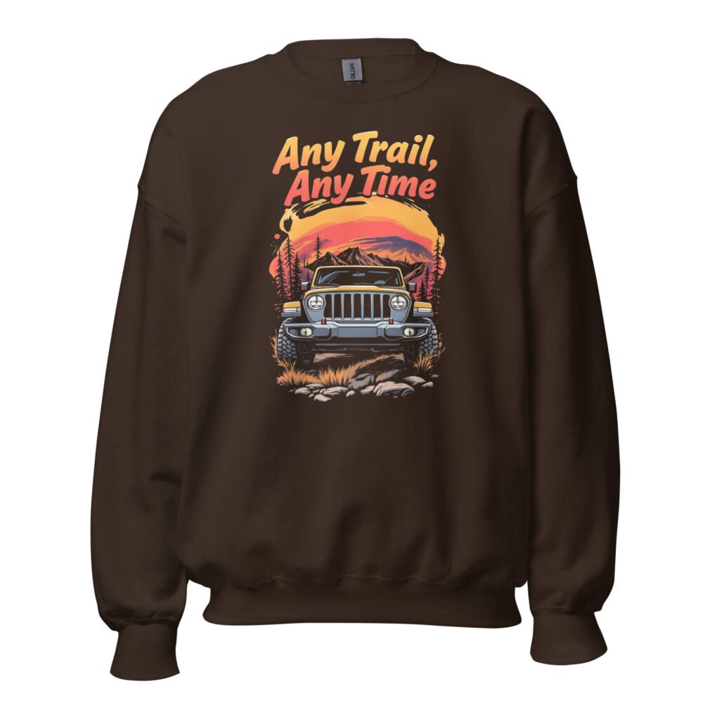 Any Trail Any Time - Wilderness 4X4 Cruiser Unisex Sweatshirt - Dark Chocolate - Image 1