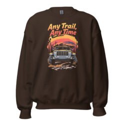 Any Trail Any Time - Wilderness 4X4 Cruiser Unisex Sweatshirt - Dark Chocolate - Image 1
