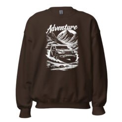 Adventure - Black White 4X4 Crawler Unisex Sweatshirt - Dark Chocolate - Image 6