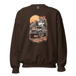 Lone Wolf - Dark 4X4 Overland Rig Unisex Sweatshirt - Dark Chocolate - Image 5