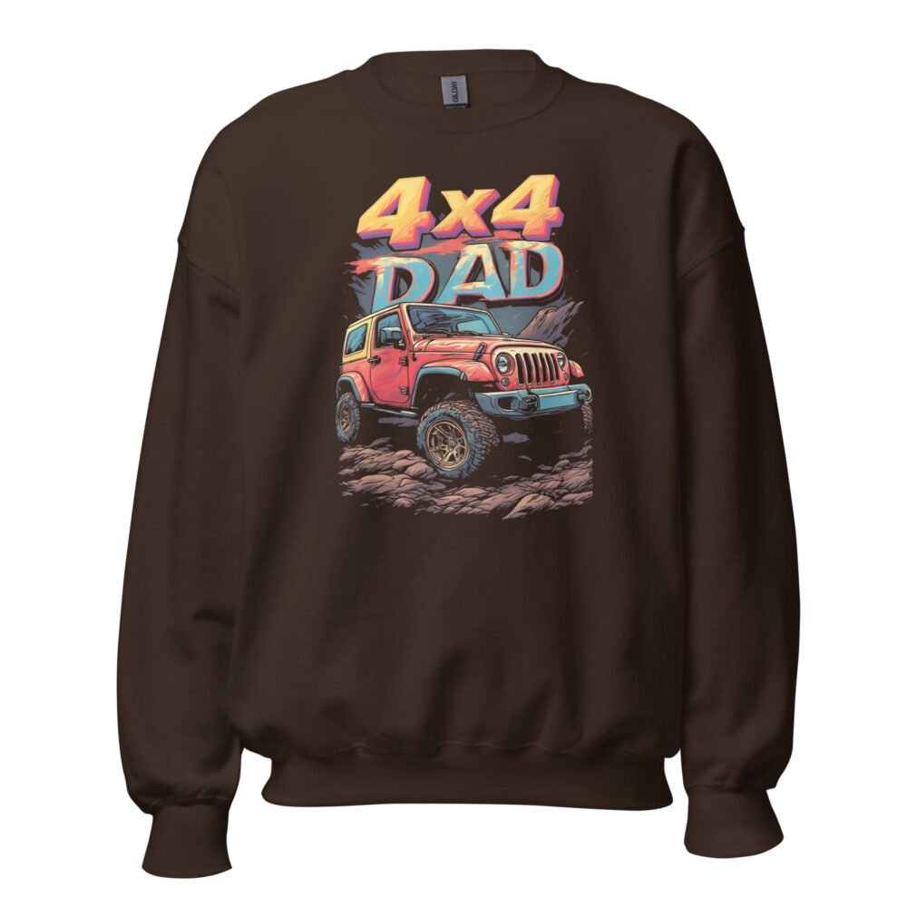 4X4 Dad - Rock Crawling 4X4 Dad Unisex Sweatshirt - Dark Chocolate - Image 1