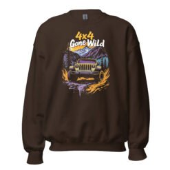 4X4 Gone Wild - Wilderness 4X4 Trail Crawler Unisex Sweatshirt - Dark Chocolate - Image 1