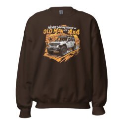 Old Man With A 4X4 - Desert Mountain 4X4 Cruiser Unisex Sweatshirt - Dark Chocolate - Image 6