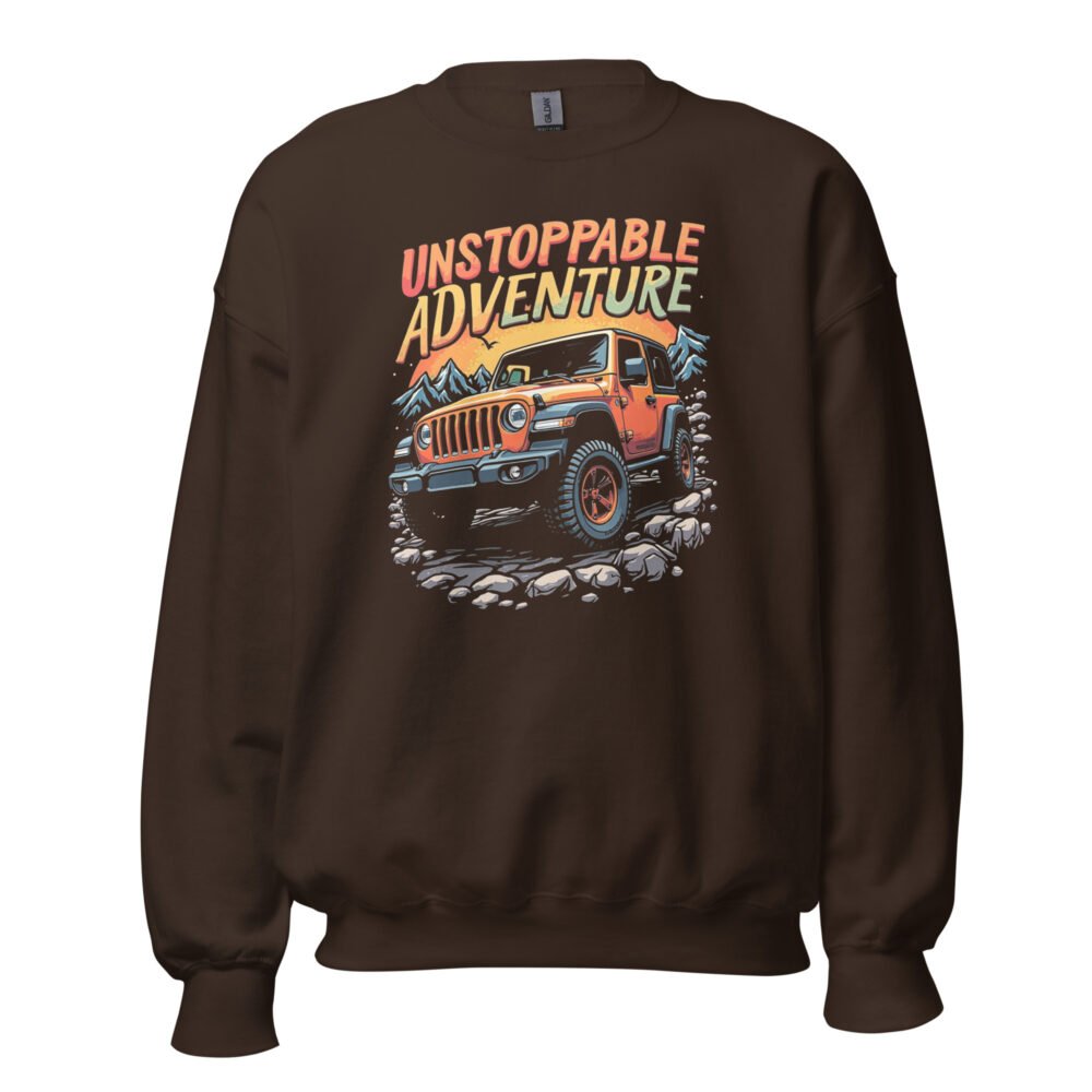 Unstoppable Adventure - High Clearance 4X4 Crawler Unisex Sweatshirt - Dark Chocolate - Image 1