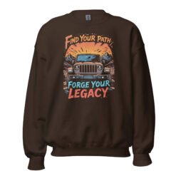 Find Your Path Forge Your Legacy - Rocky Pass 4X4 Explorer Unisex Sweatshirt - Dark Chocolate - Image 6