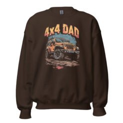 4X4 Dad - Orange Crawler Off-Road Rig Unisex Sweatshirt - Dark Chocolate - Image 1