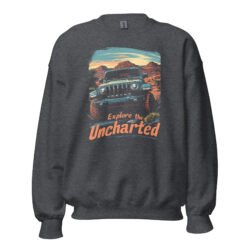 Explore The Uncharted - Southwest Mesa 4X4 Rig Unisex Sweatshirt - Dark Heather - Image 7