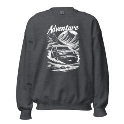 Adventure - Black White 4X4 Crawler Unisex Sweatshirt - Dark Heather - Image 1