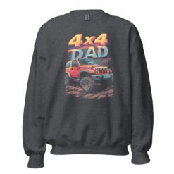 4X4 Dad - Rock Crawling 4X4 Dad Unisex Sweatshirt - Dark Heather - Image 7