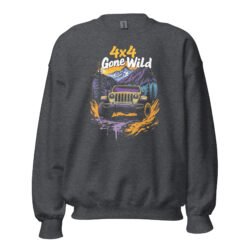 4X4 Gone Wild - Wilderness 4X4 Trail Crawler Unisex Sweatshirt - Dark Heather - Image 7