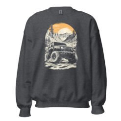 Alpine Sunset Trail - Golden Sunset 4X4 Crawler Unisex Sweatshirt - Dark Heather - Image 1