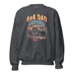 4X4 Dad - Orange Crawler Off-Road Rig Unisex Sweatshirt - Dark Heather - Image 9