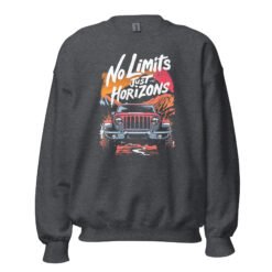 No Limits Just Horizons - Crimson Ridge Off-Road Rig Unisex Sweatshirt - Dark Heather - Image 9