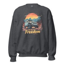 Off-Road Freedom - White Ridge Off-Road Rig Unisex Sweatshirt - Dark Heather - Image 1