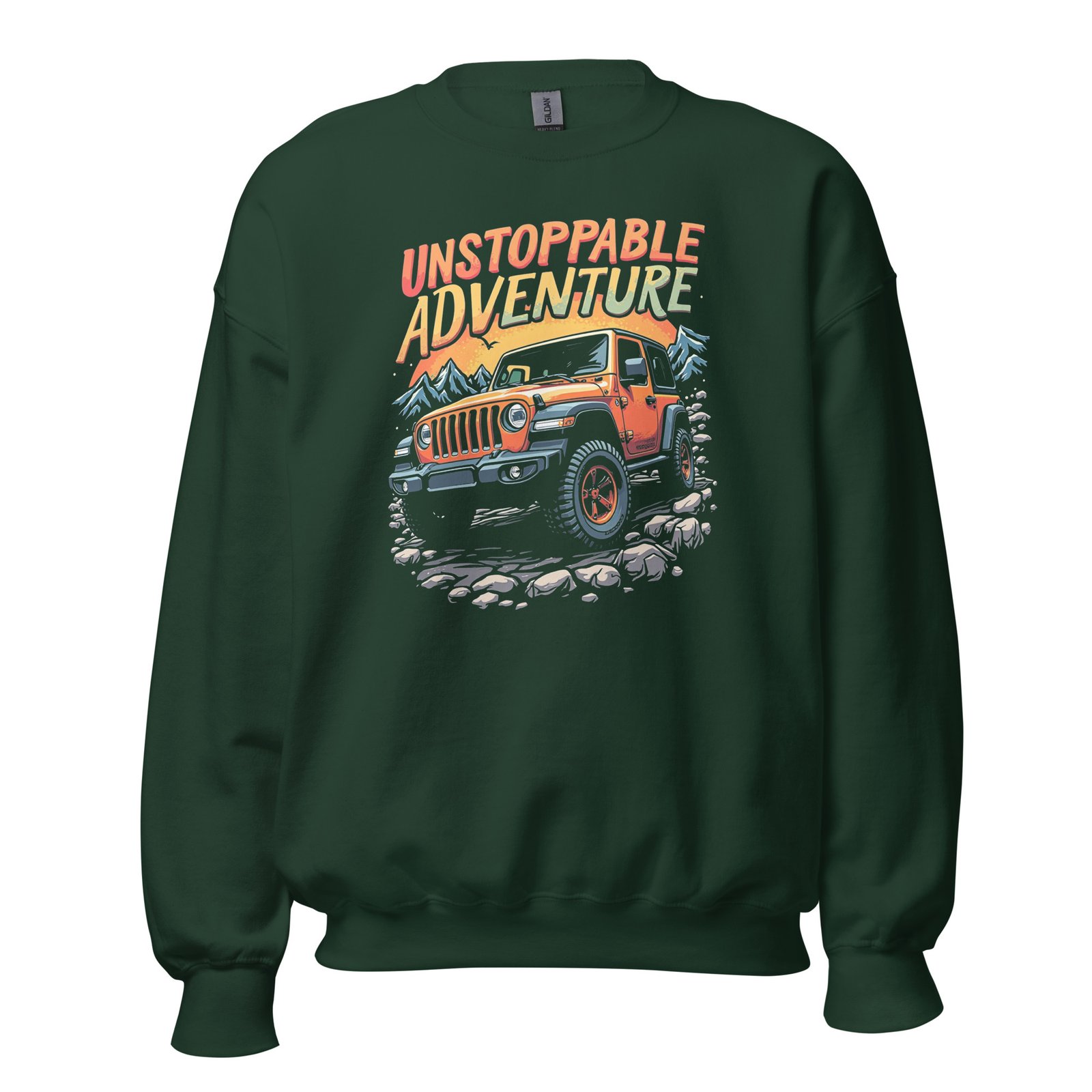 Unstoppable Adventure - High Clearance 4X4 Crawler Unisex Sweatshirt - Forest Green - Image 7