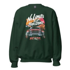 No Limits Just Horizons - Crimson Ridge Off-Road Rig Unisex Sweatshirt - Forest Green - Image 7