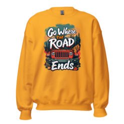 Go Where The Road Ends - Pavement Ends 4X4 Expedition Unisex Sweatshirt - Gold - Image 4