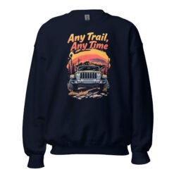 Any Trail Any Time - Wilderness 4X4 Cruiser Unisex Sweatshirt - Navy - Image 4