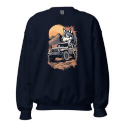 Lone Wolf - Dark 4X4 Overland Rig Unisex Sweatshirt - Navy - Image 3