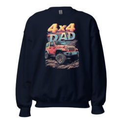 4X4 Dad - Rock Crawling 4X4 Dad Unisex Sweatshirt - Navy - Image 4
