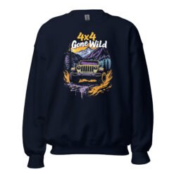 4X4 Gone Wild - Wilderness 4X4 Trail Crawler Unisex Sweatshirt - Navy - Image 4