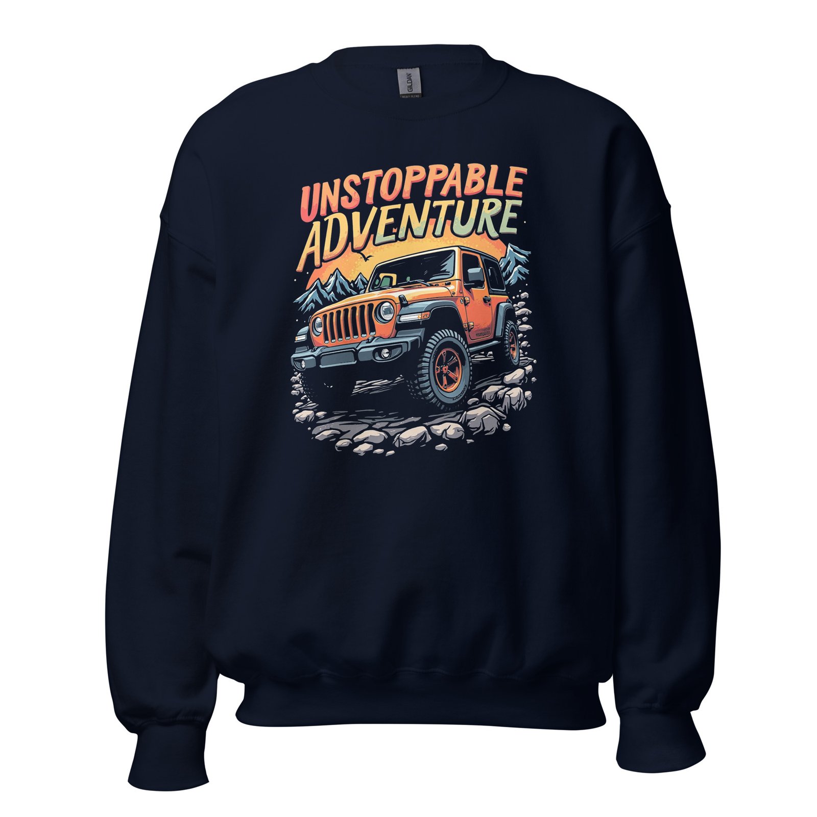 Unstoppable Adventure - High Clearance 4X4 Crawler Unisex Sweatshirt - Navy - Image 4