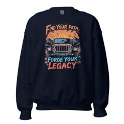 Find Your Path Forge Your Legacy - Rocky Pass 4X4 Explorer Unisex Sweatshirt - Navy - Image 4