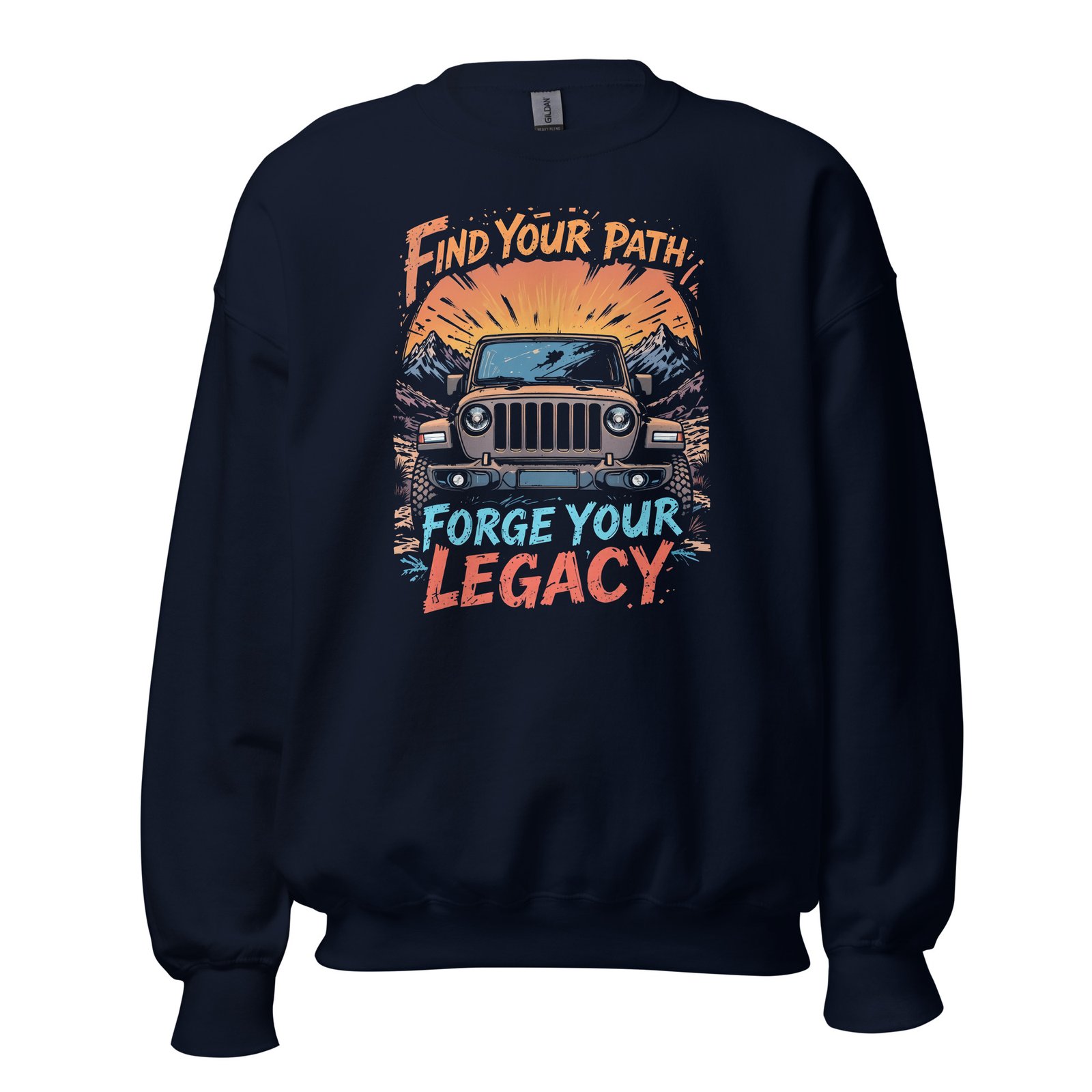 Find Your Path Forge Your Legacy - Rocky Pass 4X4 Explorer Unisex Sweatshirt - Navy - Image 4