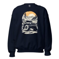 Alpine Sunset Trail - Golden Sunset 4X4 Crawler Unisex Sweatshirt - Navy - Image 4
