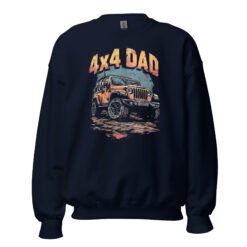 4X4 Dad - Orange Crawler Off-Road Rig Unisex Sweatshirt - Navy - Image 4