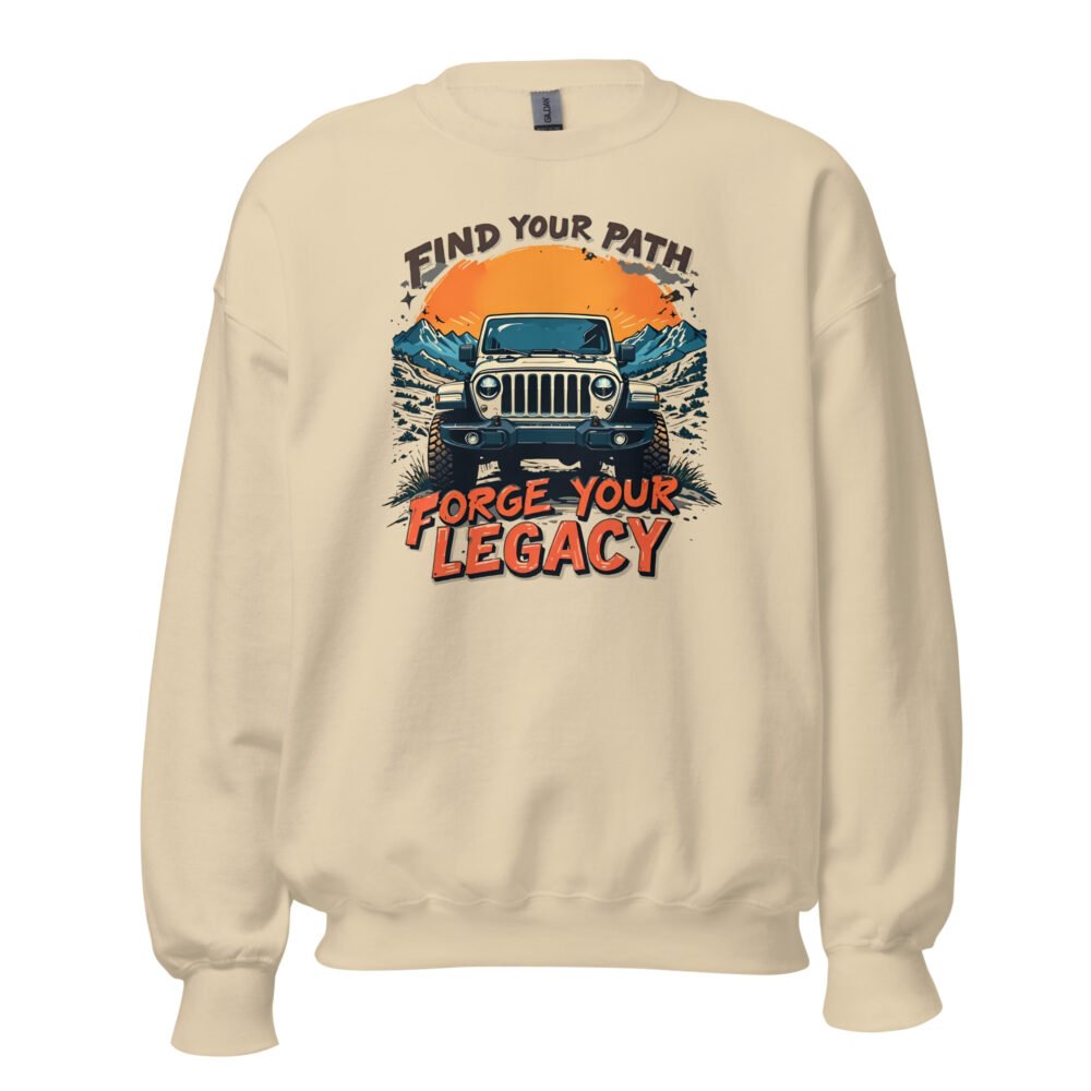 Forge Your Legacy - Alpine Peak 4X4 Cruiser Unisex Sweatshirt - Sand - Image 1