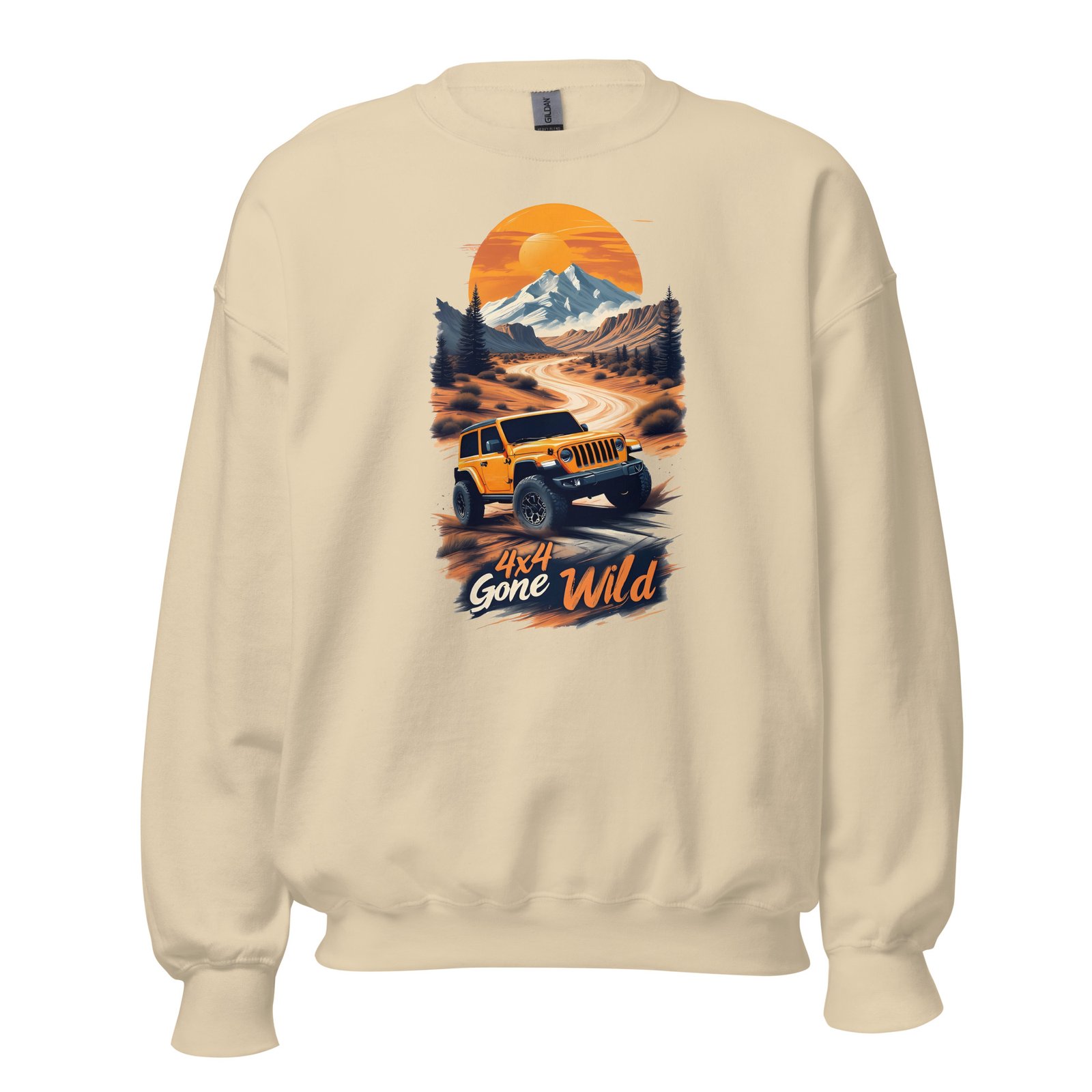 4X4 Gone Wild - Canyon Dust Off-Road Rig Unisex Sweatshirt - Sand - Image 1