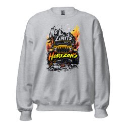 No Limits Just Horizons - Sunset Trail 4X4 Crawler Unisex Sweatshirt - Sport Grey - Image 2