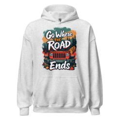 Go Where The Road Ends - Wilderness Timber Off-Road Unisex Hoodie - Ash - Image 9