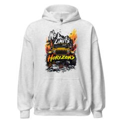 No Limits Just Horizons - Rugged Mountain 4X4 Trail Unisex Hoodie - Ash - Image 1