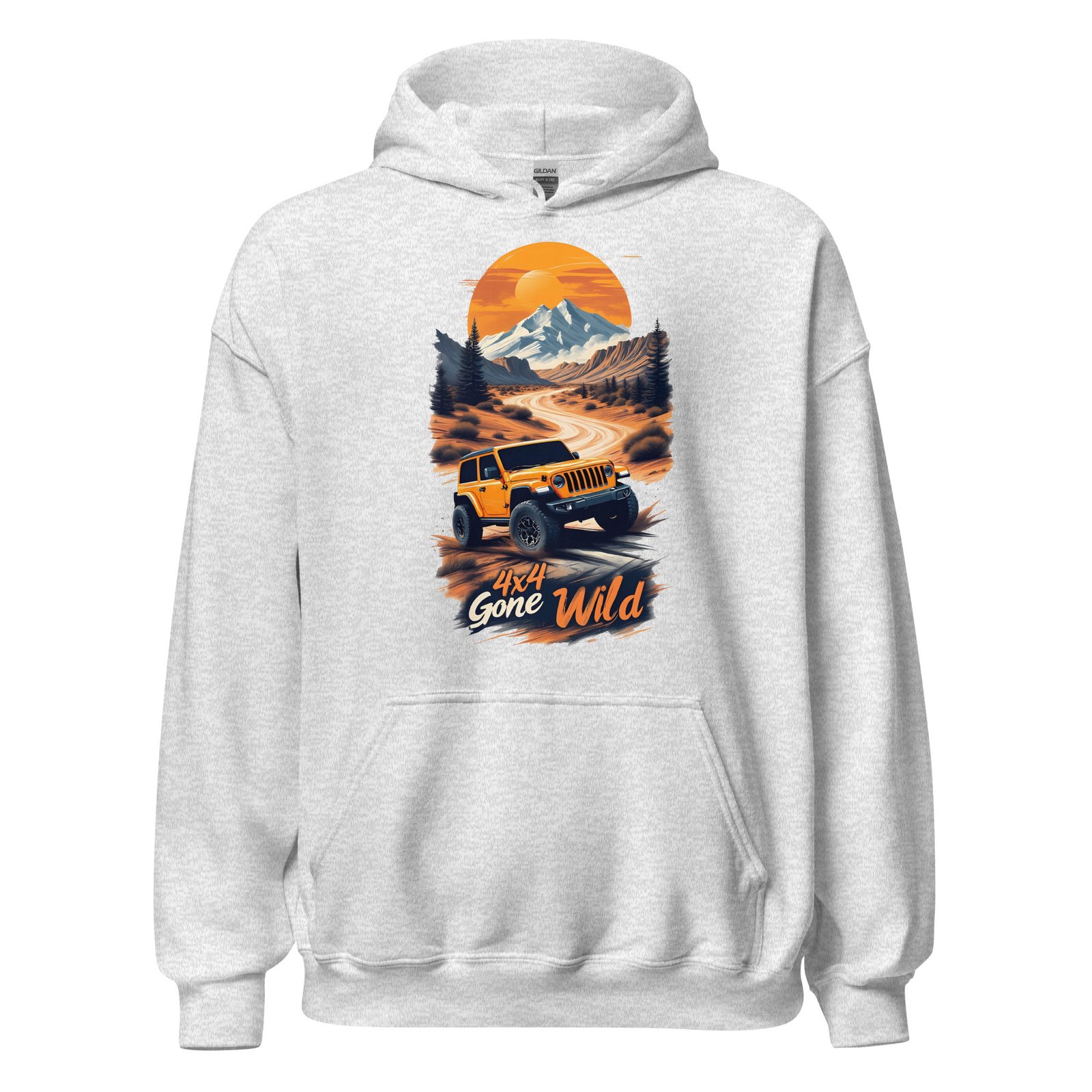 4X4 Gone Wild - Alpine Canyon Off-Road Rig Unisex Hoodie - Ash - Image 1