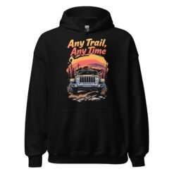 Any Trail Any Time - Night Trail Off-Road Rig Unisex Hoodie - Black - Image 2