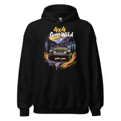 4X4 Gone Wild - Untamed 4X4 Off-Road Rig Unisex Hoodie - Black - Image 2