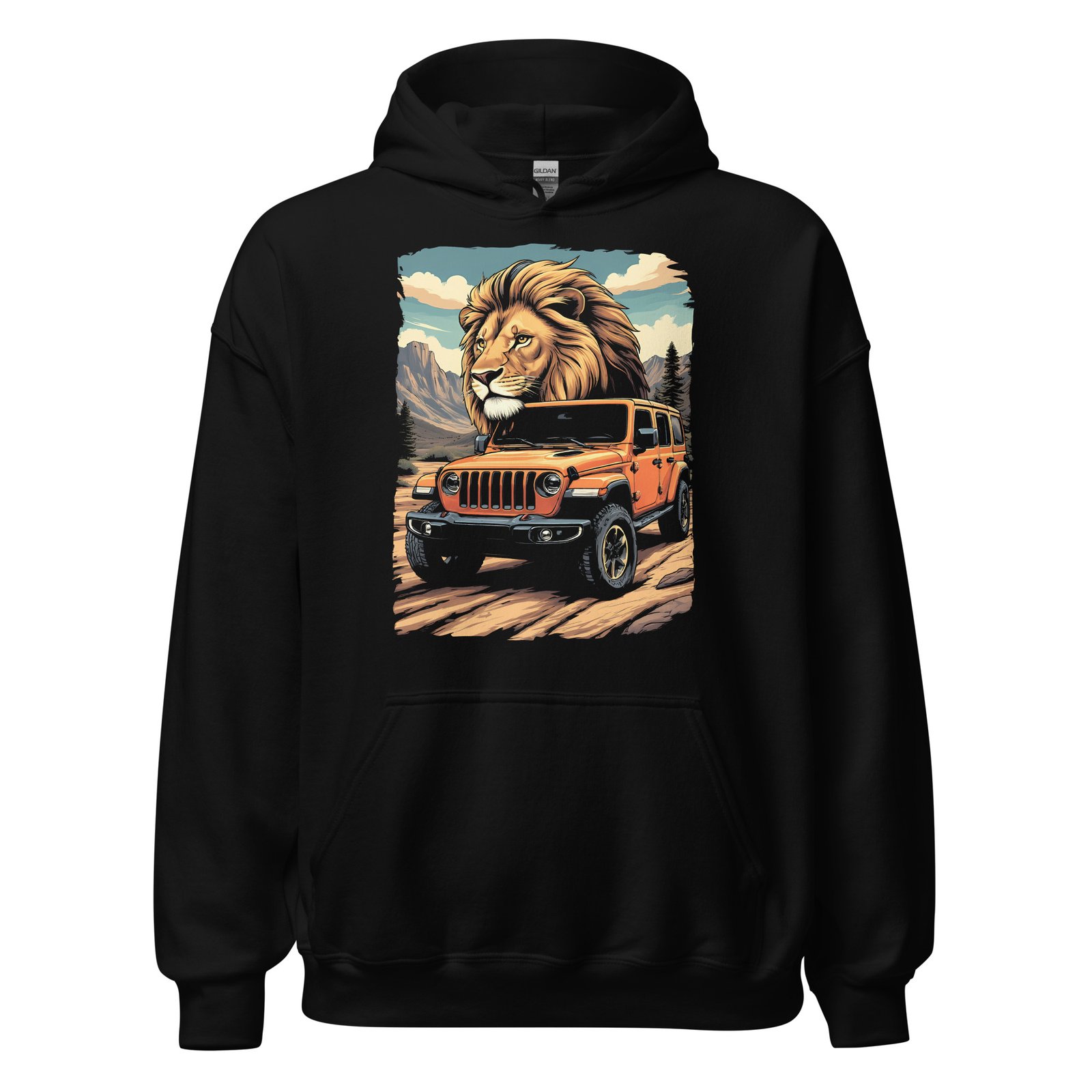 King Of The Trail - Orange Mountain Off-Road Rig Unisex Hoodie - Black - Image 2