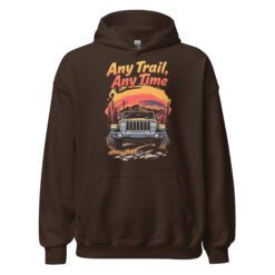 Any Trail Any Time - Night Trail Off-Road Rig Unisex Hoodie - Dark Chocolate - Image 1