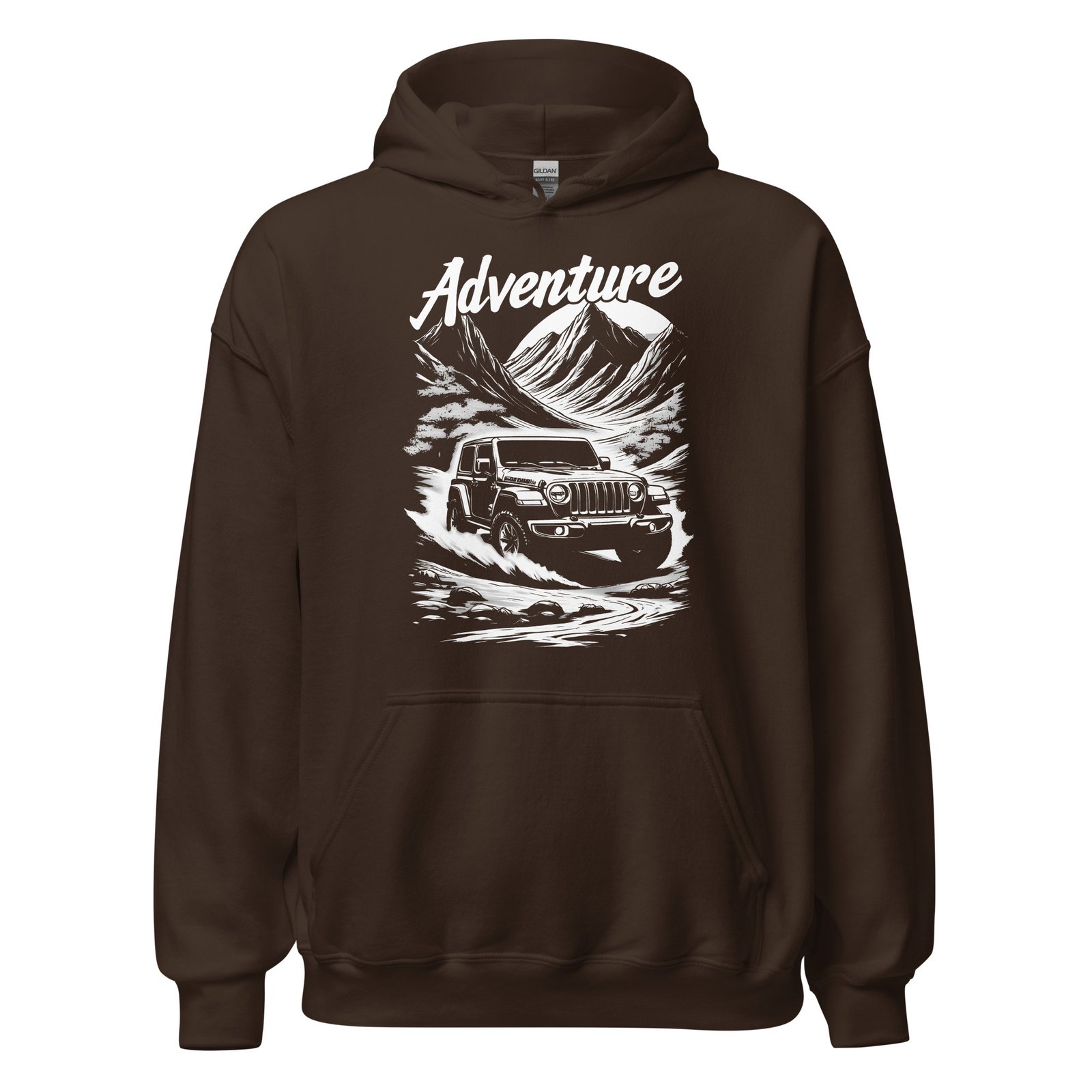 Adventure - River Fording Off-Road Rig Unisex Hoodie - Dark Chocolate - Image 5