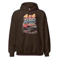 4X4 Dad - Vintage 4X4 Dad Rig Unisex Hoodie - Dark Chocolate - Image 5