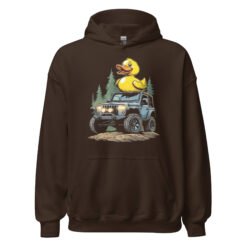 Duck Duck Rig - Slate Blue 4X4 Rig Unisex Hoodie - Dark Chocolate - Image 1