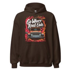 Go Where The Road Ends - Alpine Pass 4X4 Crawler Unisex Hoodie - Dark Chocolate - Image 5